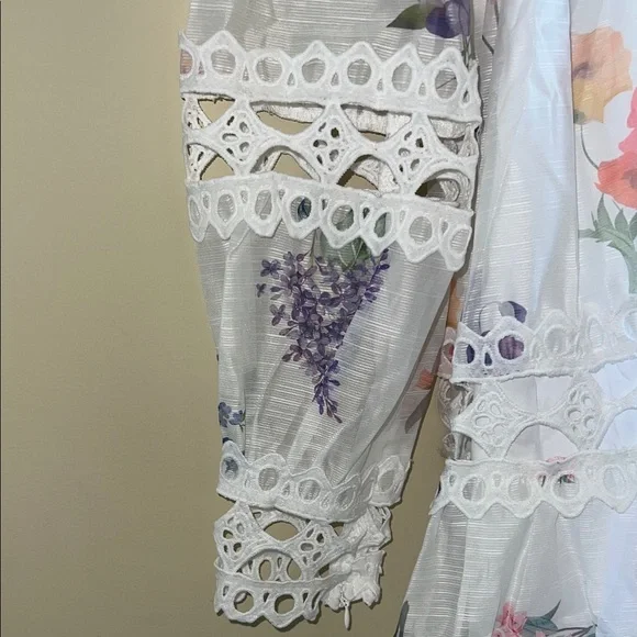 Lai Meng Five Cats Floral Lace Long Sleeve Dress Size Small New With Tag - Picture 10 of 16